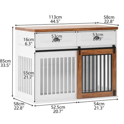 Heavy Duty Furniture Style Dog Cage Wooden Dog Cage Double Door Dog Cage Side Cabinet Dog Cage Dog Crate - CrittersPlus