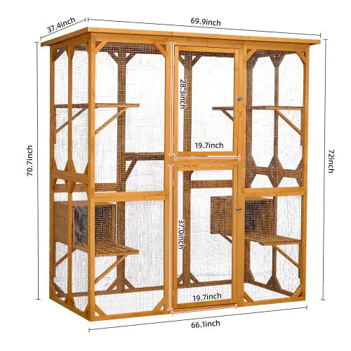 Outdoor Cat Enclosure 72 Inch High - CrittersPlus