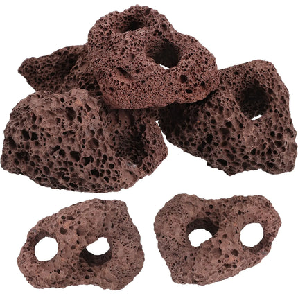 Yardwe Aquarium Rocks Volcanic Rocks 6Pcs Decorative Rocks Fish Tank Aquarium Landscape Ornaments (Random Color) - CrittersPlus