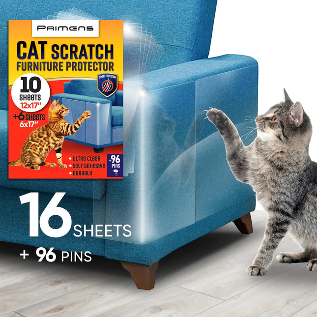 SofaGuard Cat Scratch Shield - Clear 16-Piece Set - CrittersPlus