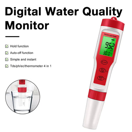 4 in 1 Digital Hydroponics Aquarium Water Test Pen - CrittersPlus