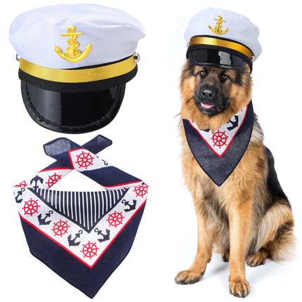 2 Pieces Pet Sailors Costume Accessory Set
