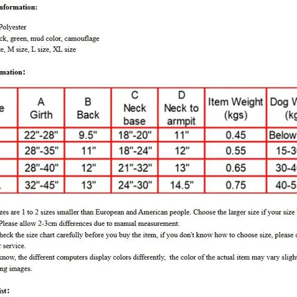 Outdoor Tactical Dog Vest For Large Dogs