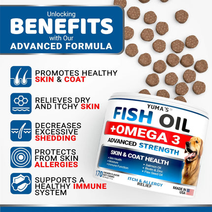 Omega 3 Fish Oil Skin and Coat Supplement 170 Chews