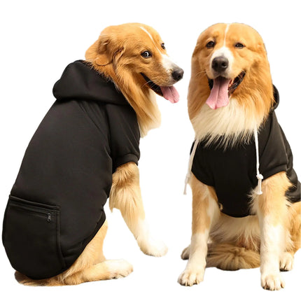 Dog Hoodie Pet Clothes Dog Hoodies with Pocket Basic Hoodie Sweater for Small Medium Large Dogs Black XS - CrittersPlus