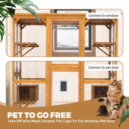 Outdoor Cat Enclosure 72 Inch High - CrittersPlus