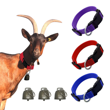 3 Pack Anti-Lost Bronze Bell Adjustable Nylon Collar