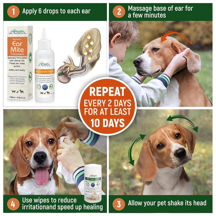 Natural Pet Ear Mites Infection Cleaner - CrittersPlus