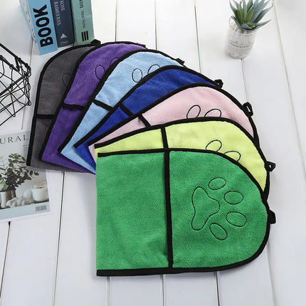 Quick Drying Microfiber Pet Bath Towel & Cleaning Gloves