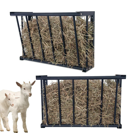 2Pcs Wall Mount Hay Rack 27 Long Livestock Hay Feeder with 16 Gallon Capacity
