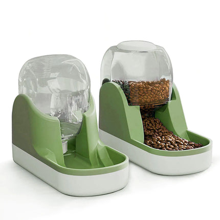 Automatic Dog Cat Feeder and Water Dispenser Set 1 Gallon