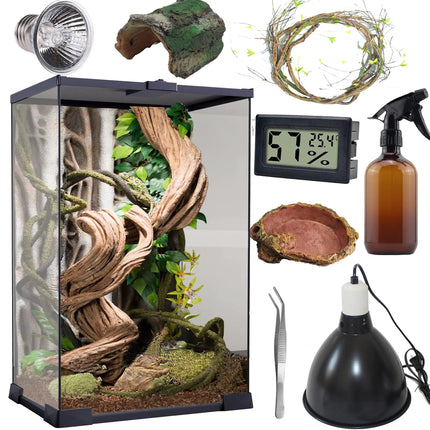 SARUFO Amphibian Vertical Habitat Tank Starter Kit - CrittersPlus