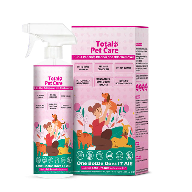 JJJee Total Pet Care 6-in-1 Pet-Safe Cleaner and Odor Remover-16 oz. - CrittersPlus