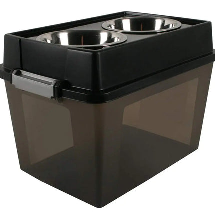 Sharper Image Elevated Pet Bowls with Storage and 3 in 1 Pet Scooper Clip - CrittersPlus