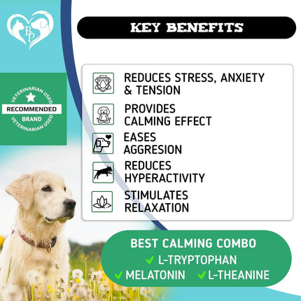 Hemp Calming Chews for Dogs Puppy Pet Separation Anxiety Relief Treats for Dog - CrittersPlus