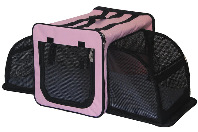 Pet Life ® Roomeo Folding Collapsible Airline Approved Pet Dog Carrier Crate - CrittersPlus