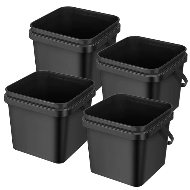 Jingmore 4 Pcs Plastic Bucket 5 Quart Square - CrittersPlus