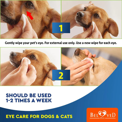 Cat Dog Eye Wash Wipes Infection Treatment 120Pad - CrittersPlus