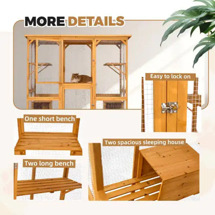 Outdoor Cat Enclosure 72 Inch High - CrittersPlus