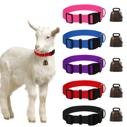 5 Pack Collar with Bell Adjustable Nylon