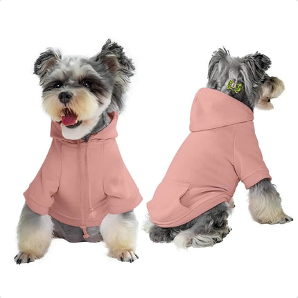 Furryilla Pet Clothes for Dog Dog Hoodies Sweatshirt with Hood and Pockets for Small Dogs(Rose Dog HoodieX-Small) - CrittersPlus