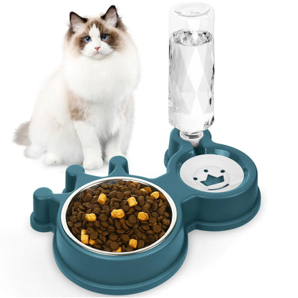 PetServe Duo: Food & Automatic Water Bowl Set - CrittersPlus