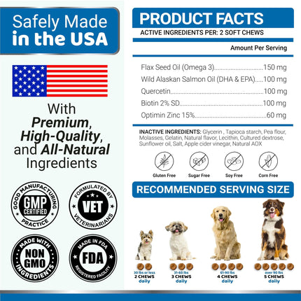 Omega 3 Fish Oil Skin and Coat Supplement 170 Chews