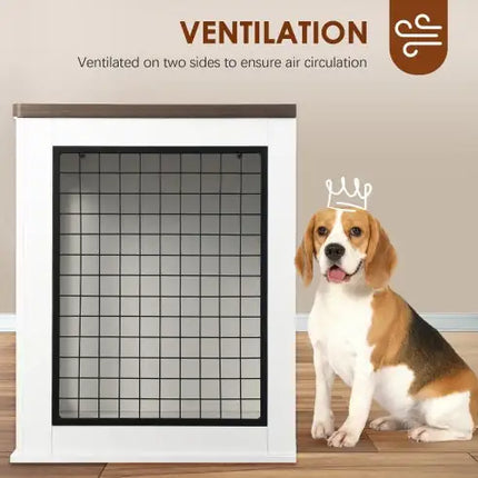 Furniture Style Dog Cage, Wooden Dog Cage, Double Door Dog Cage, Side Cabinet Dog Cage, Dog Crate - CrittersPlus
