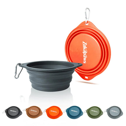 ZAKAPAWS Silicone Foldable Pet Feeding Bowls No Spill - CrittersPlus