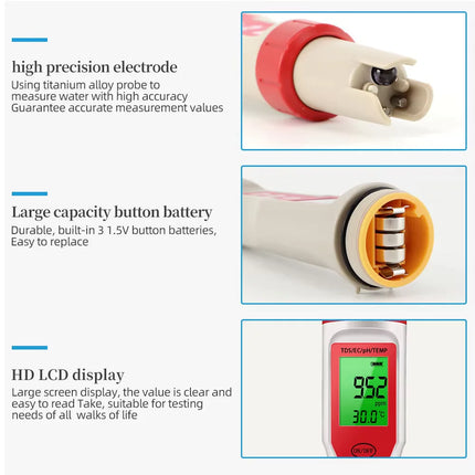 4 in 1 Digital Hydroponics Aquarium Water Test Pen - CrittersPlus