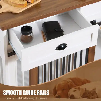 Heavy Duty Furniture Style Dog Cage Wooden Dog Cage Double Door Dog Cage Side Cabinet Dog Cage Dog Crate - CrittersPlus
