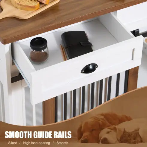Heavy Duty Furniture Style Dog Cage Wooden Dog Cage Double Door Dog Cage Side Cabinet Dog Cage Dog Crate - CrittersPlus