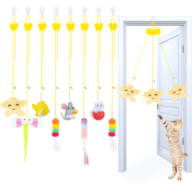 8PC Interactive Hanging Cat Toy - CrittersPlus