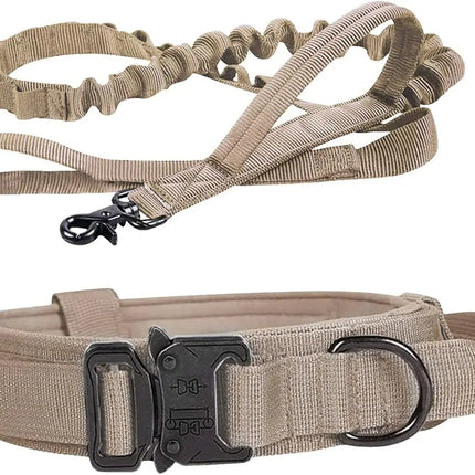 Tactical Outdoor Dog Leash for Large Dogs with Collar
