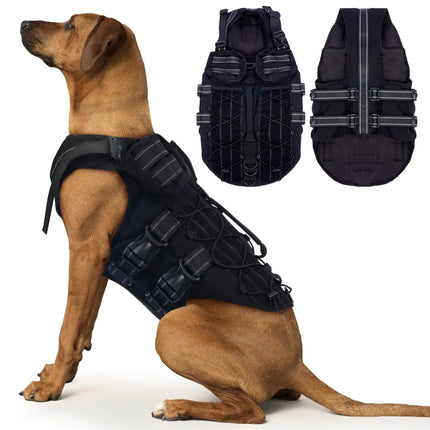 Training Harness with Pockets No-Pull Service Dog Vest Large Breed Black XL