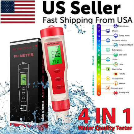 4 in 1 Digital Hydroponics Aquarium Water Test Pen - CrittersPlus