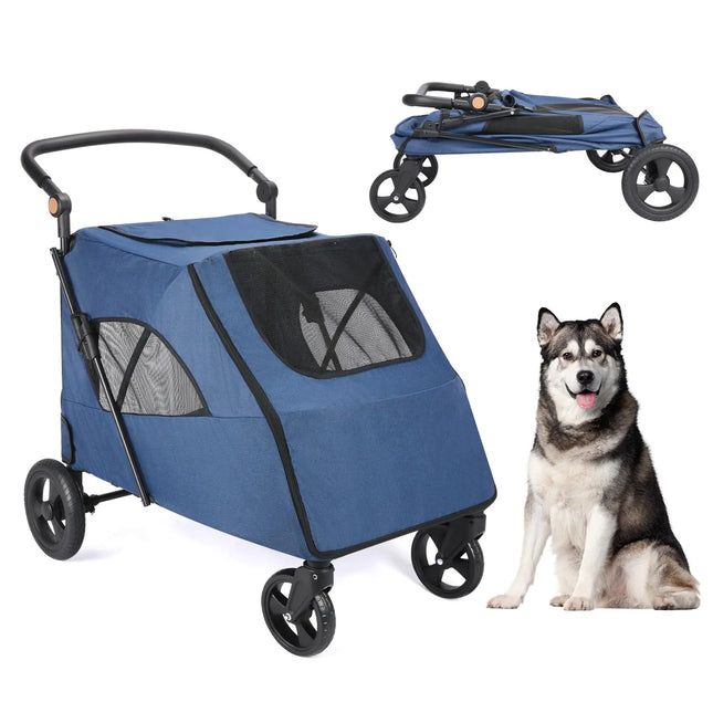 Mesh Skylight Pet Foldable Stroller - CrittersPlus