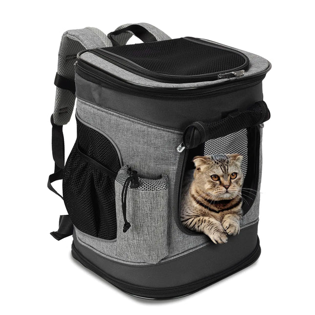 Kritter Planet Pet Carrier Backpack for Cats Dogs Breathable Pet Backpack with 4 Mesh Window Portable Pet Carrier for Camping - CrittersPlus