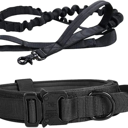 Tactical Outdoor Dog Leash for Large Dogs with Collar