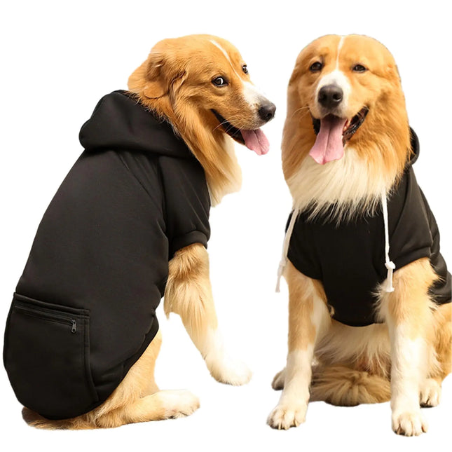 Dog Hoodie Pet Clothes Dog Hoodies with Pocket Basic Hoodie Sweater for Small Medium Large Dogs Black XS - CrittersPlus