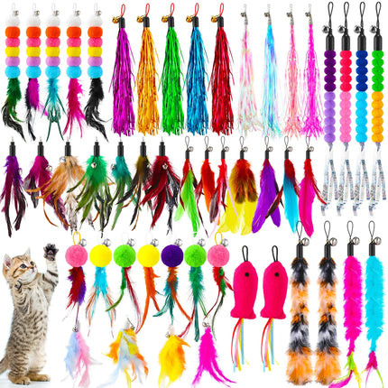 Cosblank 50 Pcs Cat Feather Toys - CrittersPlus