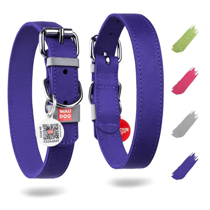 Purple Long Lasting Leather Dog Collar for X Small Dogs - CrittersPlus