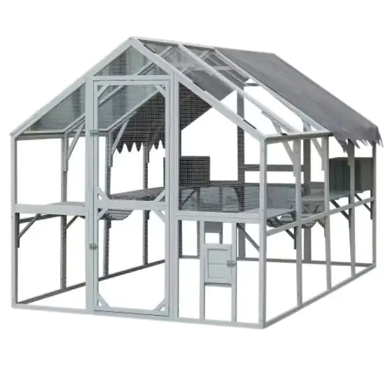 Outdoor Cat House Cat Enclosure - CrittersPlus