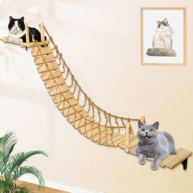 Calmbee 70" Bridge Wall Mount Cat Perch Wooden - CrittersPlus
