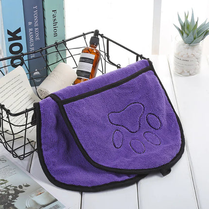Quick Drying Microfiber Pet Bath Towel & Cleaning Gloves