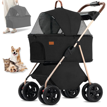 Ingborsa Pet Stroller 3 in 1 Multifunction Pet Travel System